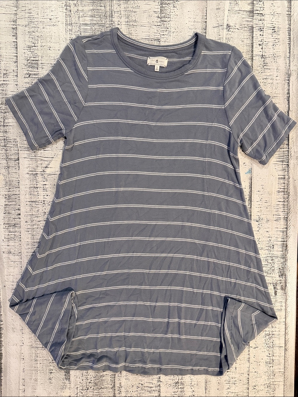 Lou & Grey Dusty Blue Striped Tunic Top